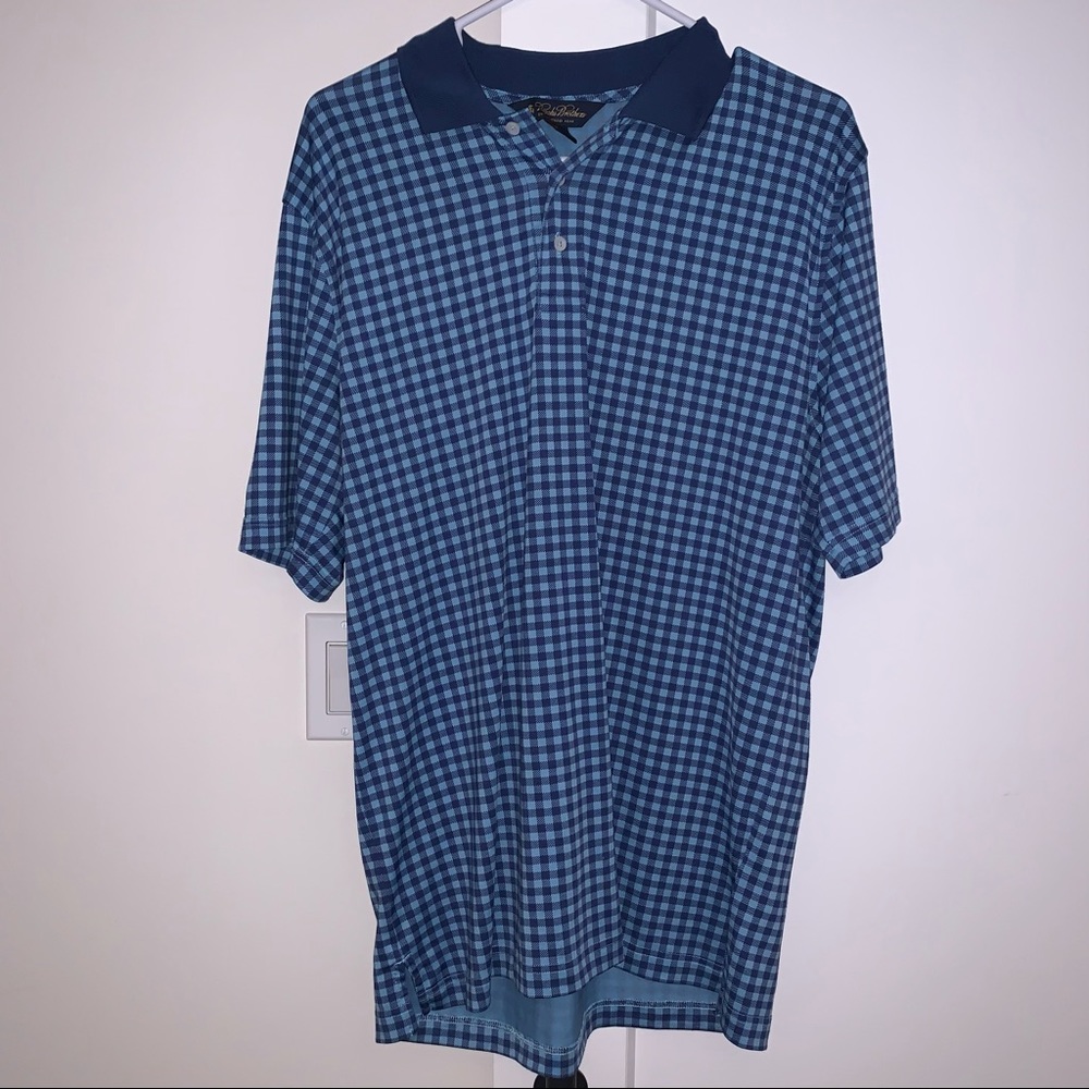 Brooks Brothers Navy & Blue Plaid Polo Shirt